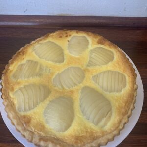 Pear & Baked Custard Tart